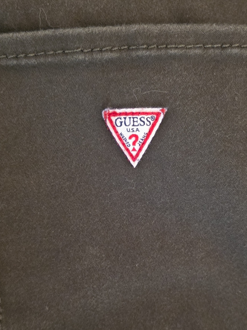 Guess Dark Olive Button-Front Denim Skinny Slim Stretch